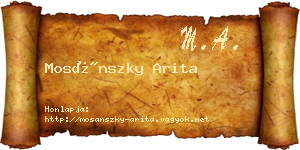 Mosánszky Arita névjegykártya